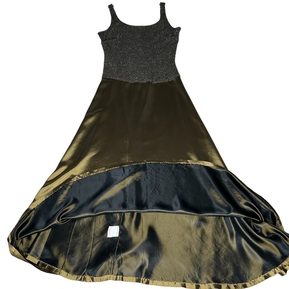JS COLLECTIONS Metallic Gold Sleeveless Maxi Dress Evening Gown Size 12 - Picture 8 of 16